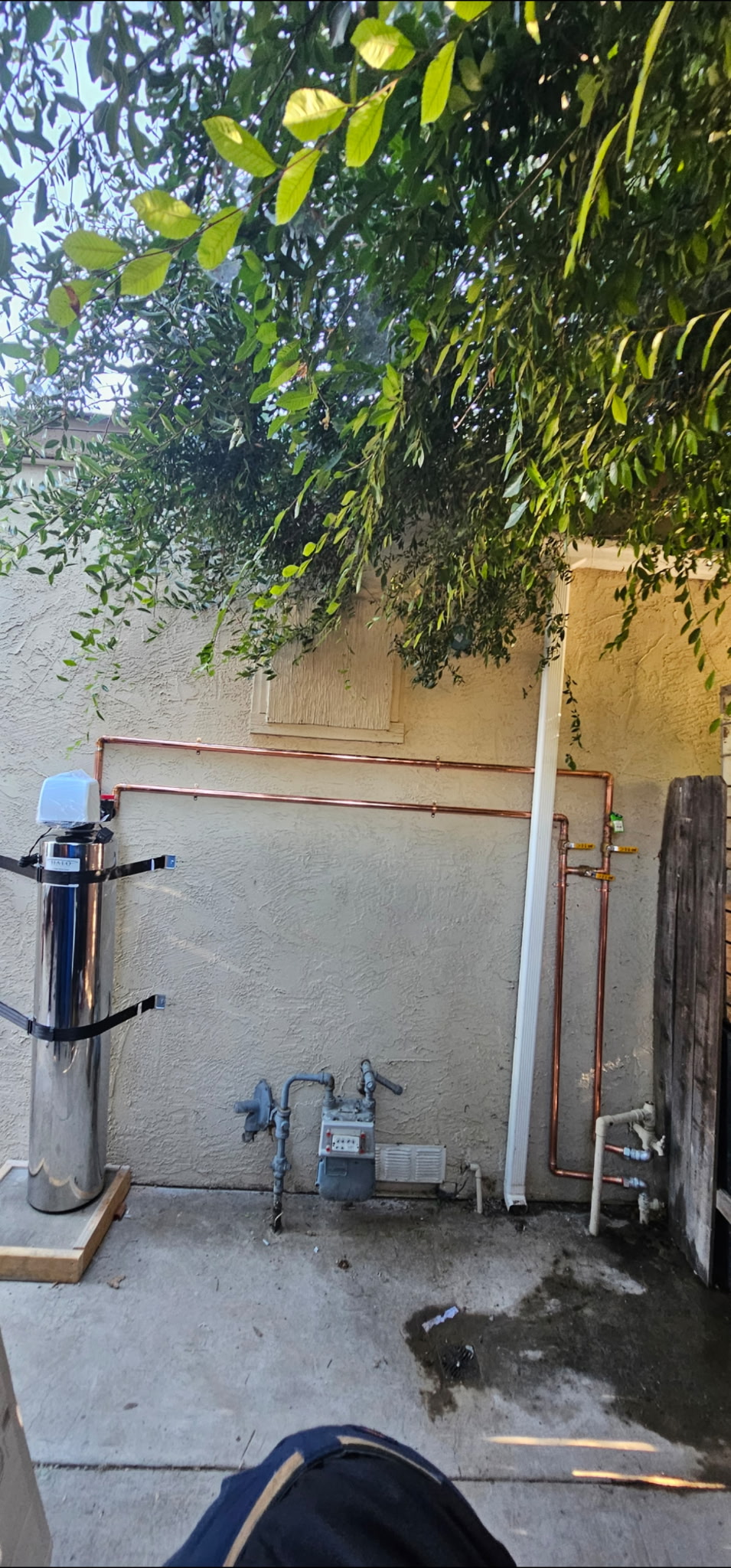 Exterior water treatment installation